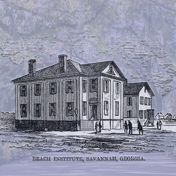 Wood engraving of the Beach Institute, © 1868