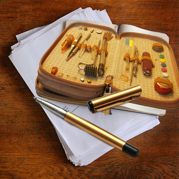 Writing implements make their way into a first aid kit, highlighting how many physicians in human history also have been writers.