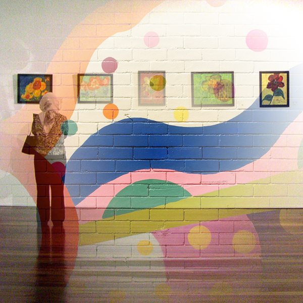 A woman looks at paintings of flowers in an art museum. (Photos © FreeImages/zaido and Berkeley)