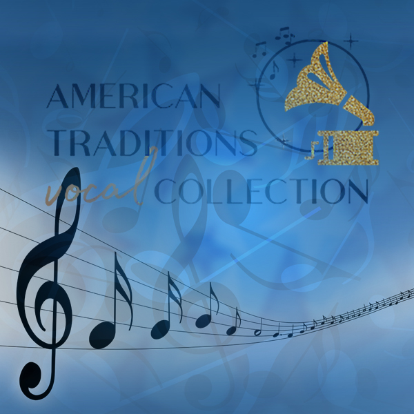 The logo for the American Traditions Vocal Collection rides a wave of musical notes. (Images © FreeImages/fangol)